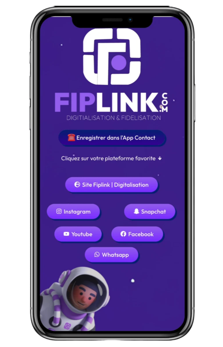 fiplink. carte de visite digitale. linktree