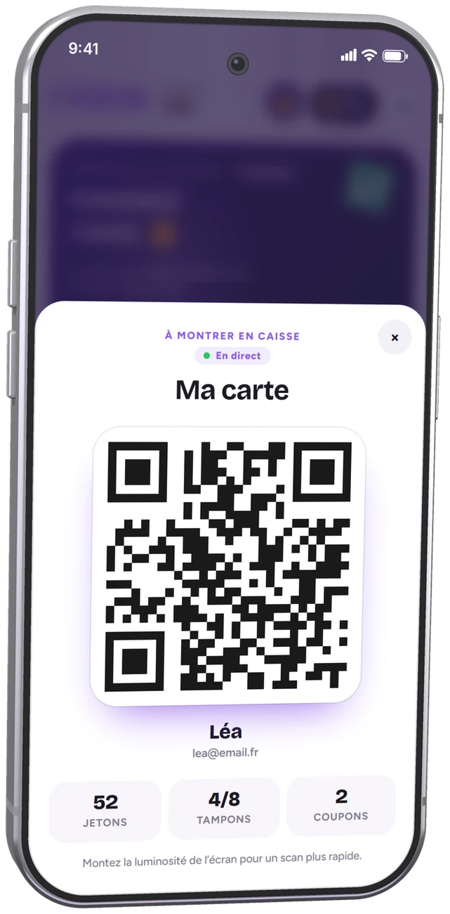 Carte de fidélité digitale avec QR code client