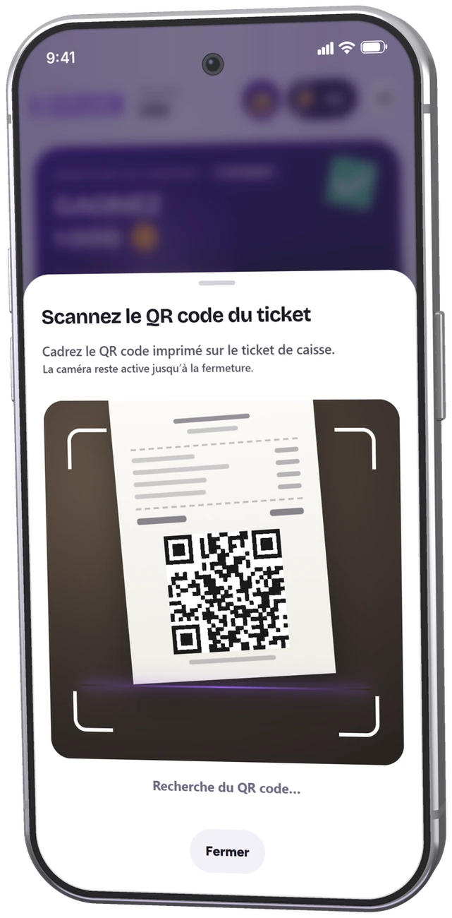 Scan du ticket de caisse dans le programme